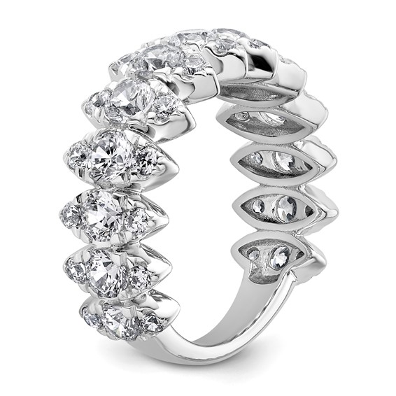 True Origin 14K White Gold 2 3/8 carat Lab Grown Diamond VS+ F+ Complete Band