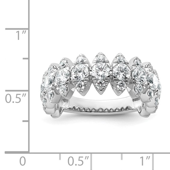True Origin 14K White Gold 2 3/8 carat Lab Grown Diamond VS+ F+ Complete Band