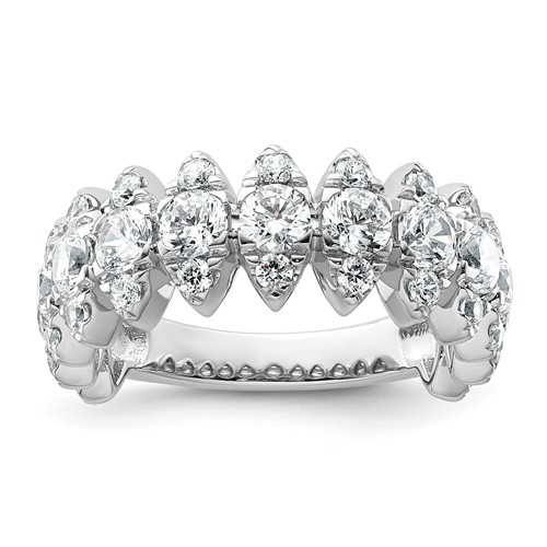 True Origin 14K White Gold 2.38 Carat Lab Grown Diamond VS+ F+ Complete Band