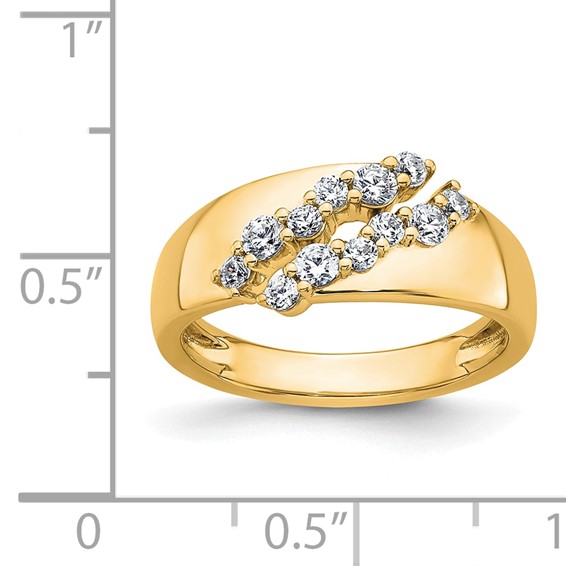 True Origin 14K Yellow Gold 3/8 carat Lab Grown Diamond VS+ F+ Complete Band