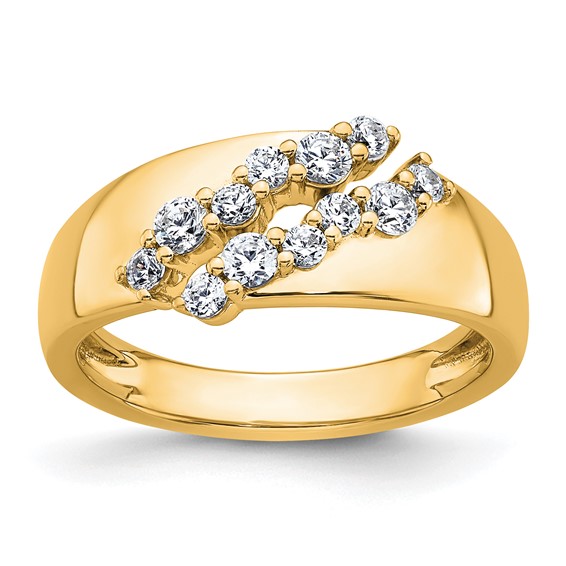 True Origin 14K Yellow Gold 3/8 carat Lab Grown Diamond VS+ F+ Complete Band