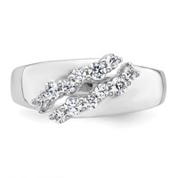 True Origin 14K White Gold 0.38 Carat Lab Grown Diamond VS+ F+ Complete Band view 4