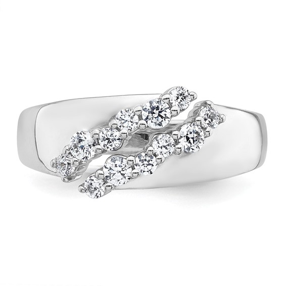 True Origin 14K White Gold 3/8 carat Lab Grown Diamond VS+ F+ Complete Band