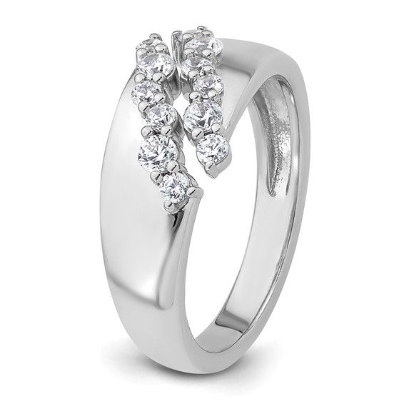 True Origin 14K White Gold 3/8 carat Lab Grown Diamond VS+ F+ Complete Band