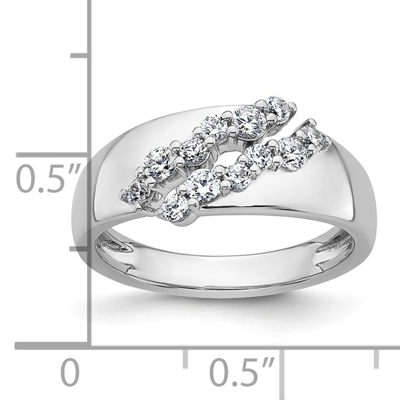 True Origin 14K White Gold 3/8 carat Lab Grown Diamond VS+ F+ Complete Band