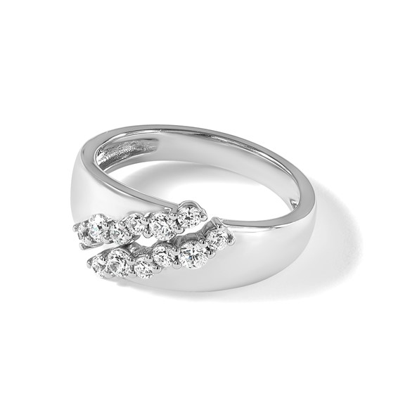 True Origin 14K White Gold 3/8 carat Lab Grown Diamond VS+ F+ Complete Band