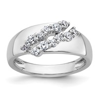 True Origin 14K White Gold 0.38 Carat Lab Grown Diamond VS+ F+ Complete Band view 1