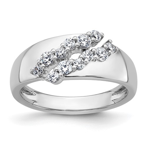 True Origin 14K White Gold 0.38 Carat Lab Grown Diamond VS+ F+ Complete Band