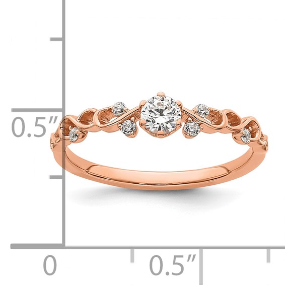 14k Rose Gold Polished Complete Diamond Infinity Design Promise Ring