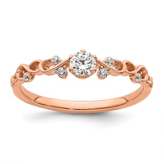 14k Rose Gold Polished Complete Diamond Infinity Design Promise Ring