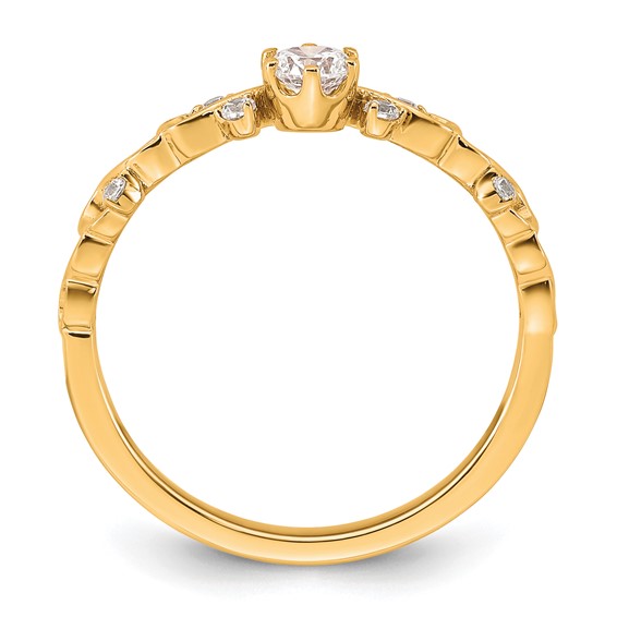 14k Polished Complete Diamond Infinity Design Promise Ring