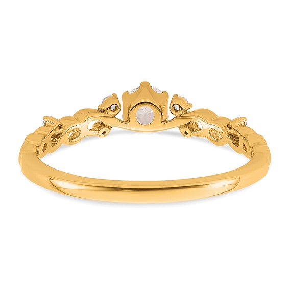 14k Polished Complete Diamond Infinity Design Promise Ring