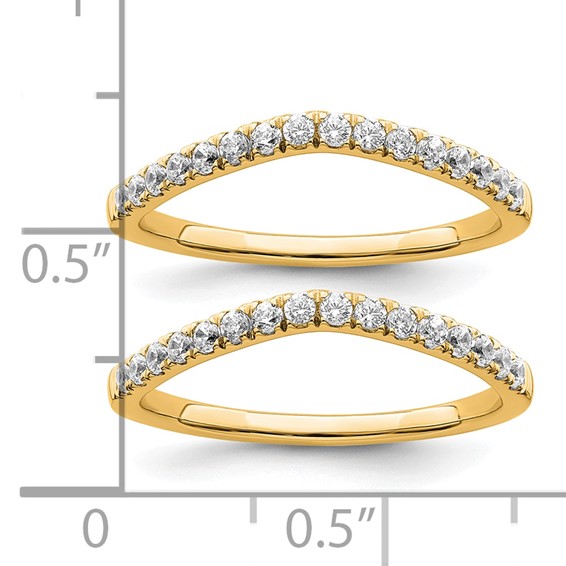 True Origin 14K Yellow Gold 1/2 carat Lab Grown Diamond VS+ F+ Set of Two Complete Wedding Bands
