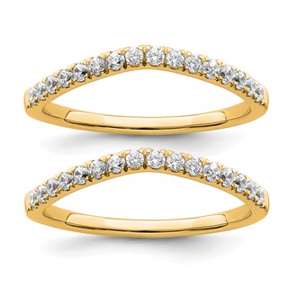 True Origin 14K Yellow Gold 1/2 carat Lab Grown Diamond VS+ F+ Set of Two Complete Wedding Bands