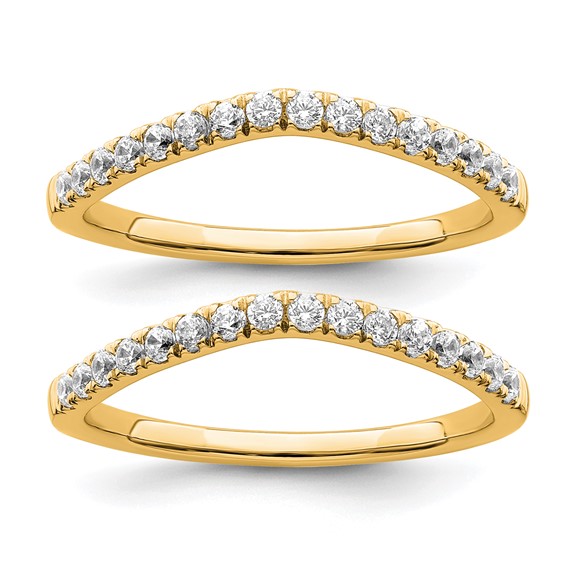 True Origin 14K Yellow Gold 1/2 carat Lab Grown Diamond VS+ F+ Set of Two Complete Wedding Bands