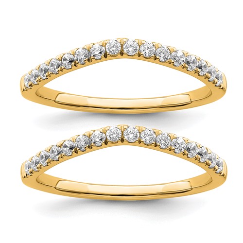 True Origin 14K Yellow Gold 0.50 Carat Lab Grown Diamond VS+ F+ Set of Two Complete Wedding Bands