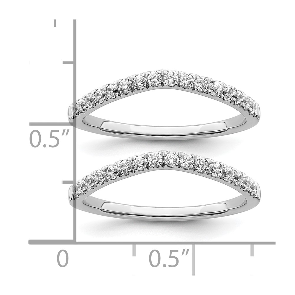 True Origin 14k White Gold 1/2 carat Lab Grown Diamond VS DEF Set of Two Wedding Bands (RM11002B-048-WLD)
