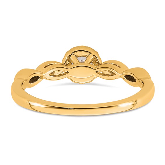 14k Polished Complete Diamond Round Halo Engagement Ring