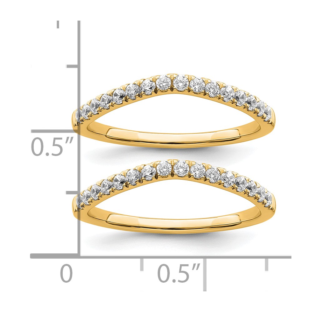 True Origin 14k 1/2 carat Lab Grown Diamond VS DEF Set of Two Wedding Bands (RM11004B-048-LD)