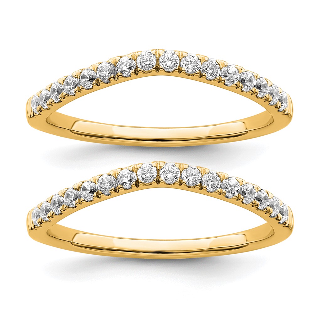 True Origin 14K Yellow Gold 0.50 Carat Lab Grown Diamond VS+ F+ Set of Two Complete Wedding Bands