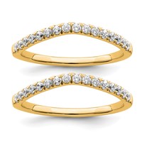 True Origin 14K Yellow Gold 0.50 Carat Lab Grown Diamond VS+ F+ Set of Two Complete Wedding Bands view 1