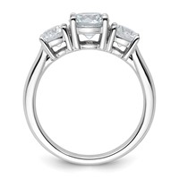 True Origin 14K White Gold 2 Carat Lab Grown Diamond VS+ F+ Complete Round Three Stone Ring view 2
