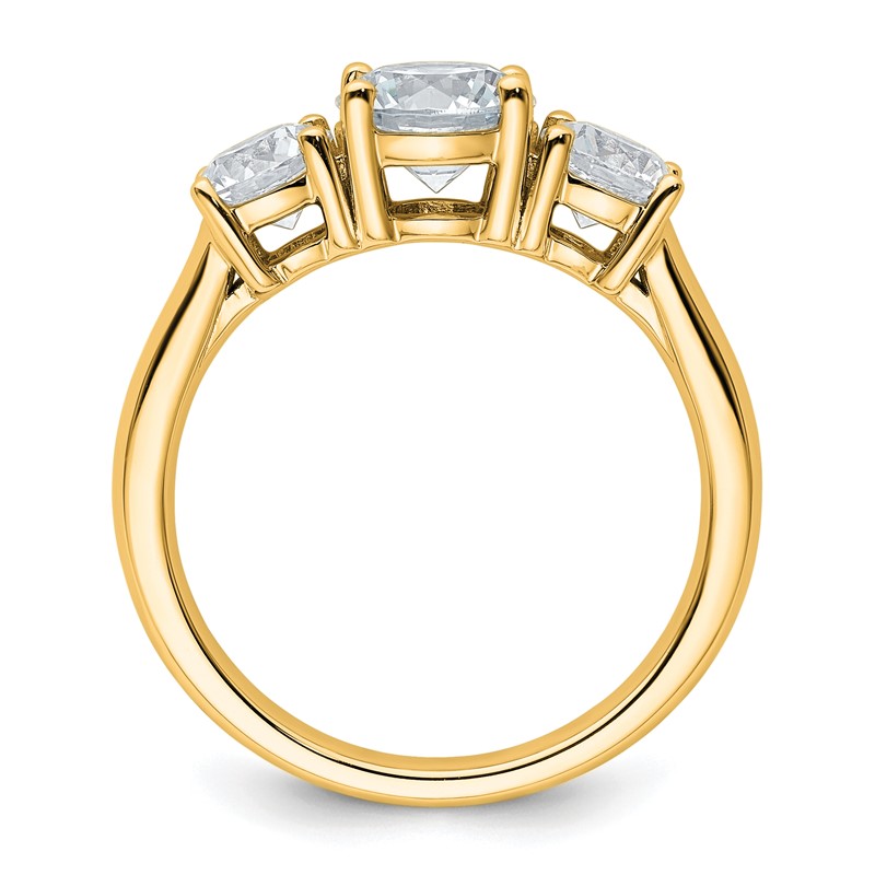 True Origin 14k 2 carat VS DEF Lab Grown Diamond Complete Three Stone Round Ring