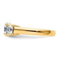 True Origin 14K Yellow Gold 2 Carat Lab Grown Diamond VS+ F+ Complete Round Three Stone Ring view 3