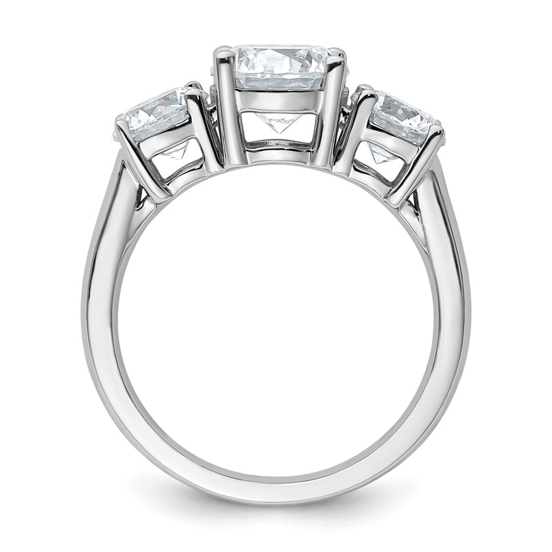 True Origin 14k White Gold 3 carat VS DEF Lab Grown Diamond Complete Three Stone Round Ring