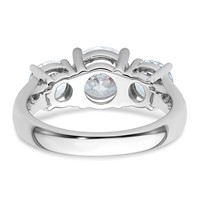 True Origin 14K White Gold 3 Carat Lab Grown Diamond VS+ F+ Complete Round Three Stone Ring view 5