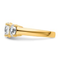 True Origin 14K Yellow Gold 3 Carat Lab Grown Diamond VS+ F+ Complete Round Three Stone Ring view 3