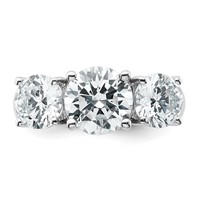 True Origin 14K White Gold 4 Carat Lab Grown Diamond VS+ F+ Complete Round Three Stone Ring view 4