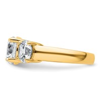 True Origin 14K Yellow Gold 4 Carat Lab Grown Diamond VS+ F+ Complete Round Three Stone Ring view 3