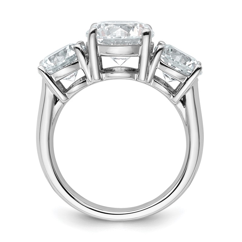 True Origin 14k White Gold 5 carat VS DEF Lab Grown Diamond Complete Three Stone Round Ring