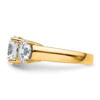 True Origin 14K Yellow Gold 5 Carat Lab Grown Diamond VS+ F+ Complete Round Three Stone Ring view 3