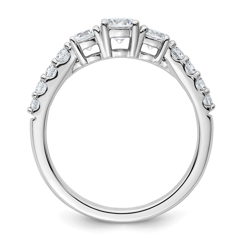 True Origin 14k White Gold 1 carat Lab Grown Diamond VS D E F Complete Three Stone Ring