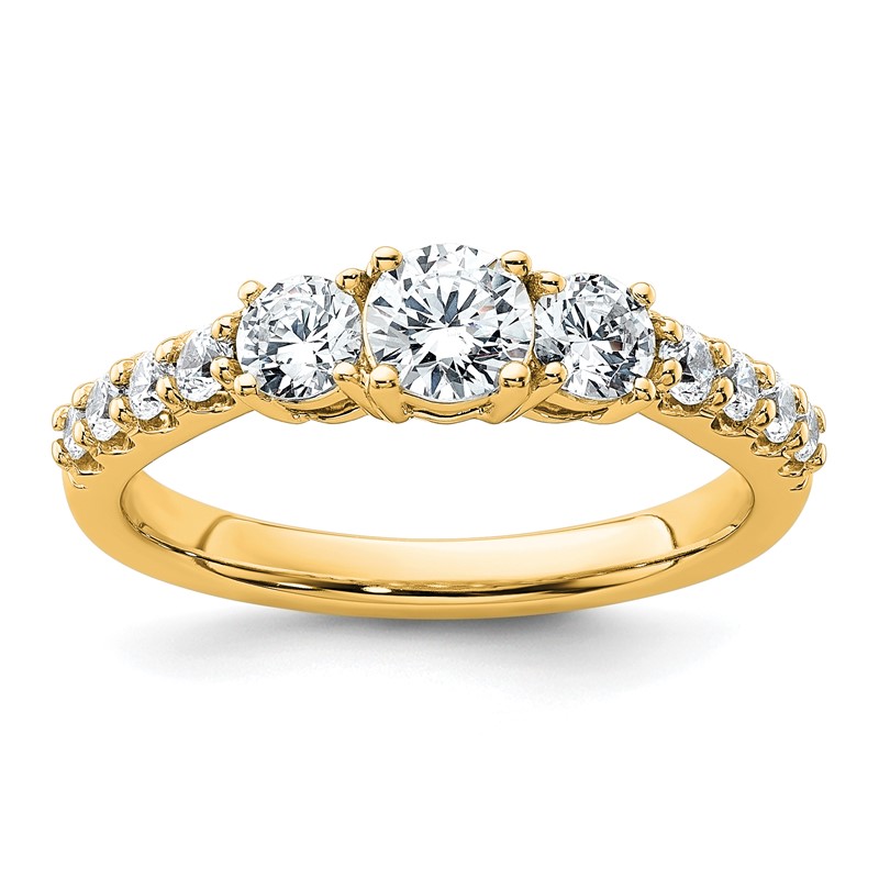 True Origin 14k 1 carat Lab Grown Diamond VS D E F Complete Three Stone Ring