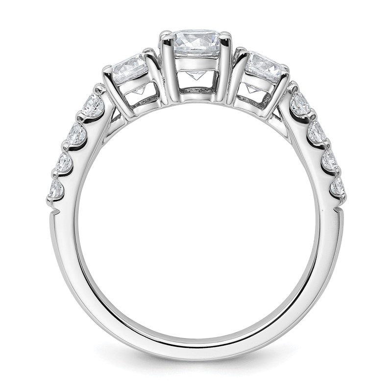 True Origin 14k White Gold 1 1/2 carat Lab Grown Diamond VS D E F Complete Three Stone Ring