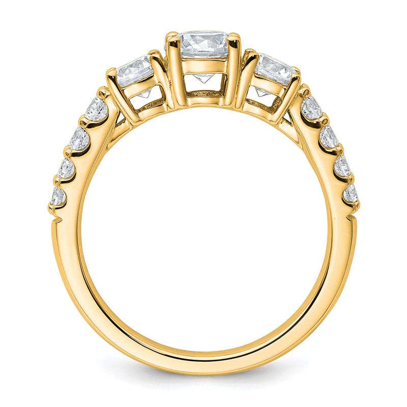 True Origin 14k 1 1/2 carat Lab Grown Diamond VS D E F Complete Three Stone Ring