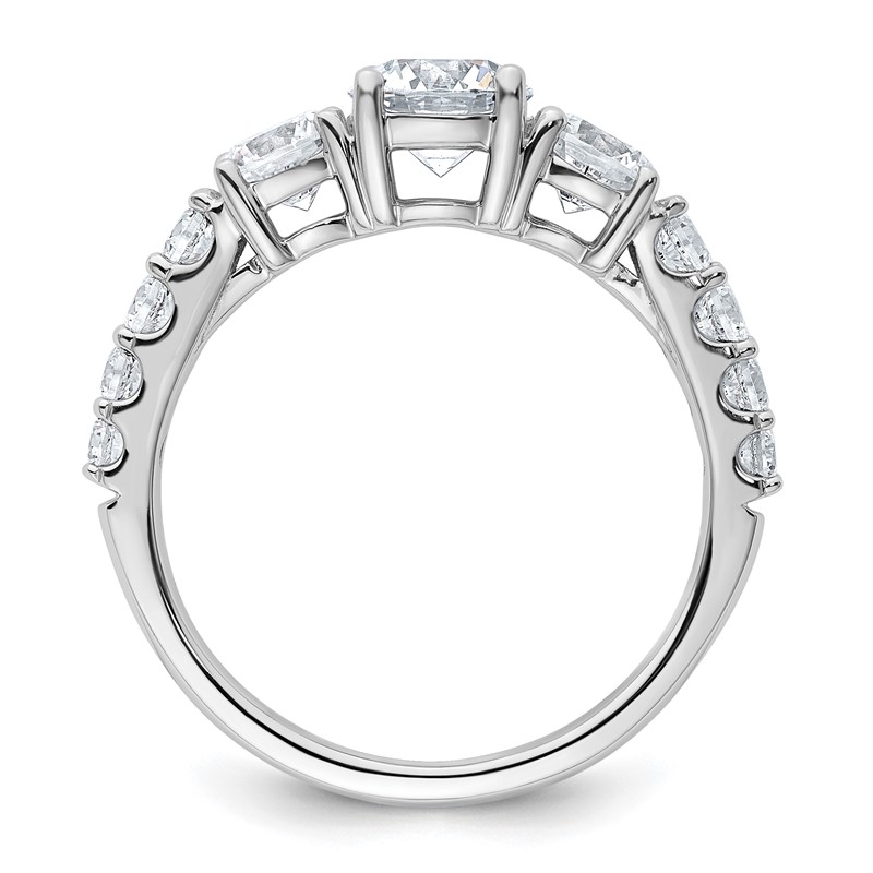 True Origin 14k White Gold 2 carat Lab Grown Diamond VS D E F Complete Three Stone Ring