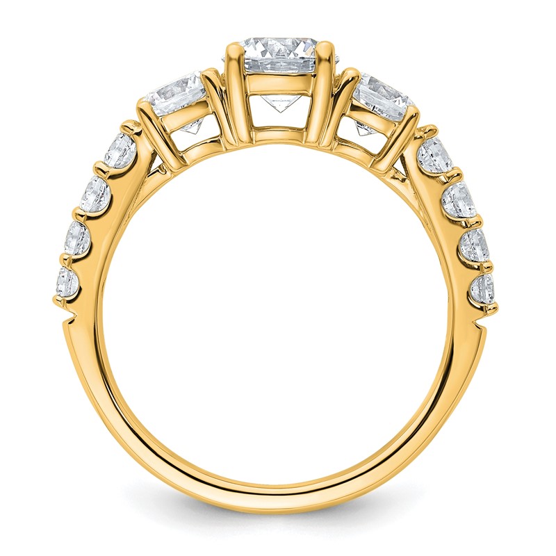 True Origin 14k 2 carat Lab Grown Diamond VS D E F Complete Three Stone Ring
