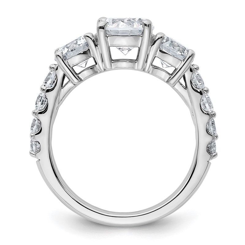 True Origin 14k White Gold 3 carat Lab Grown Diamond VS D E F Complete Three Stone Ring