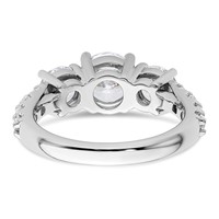 True Origin 14K White Gold 3 Carat Lab Grown Diamond VS+ F+ Complete Round Three Stone Ring view 5