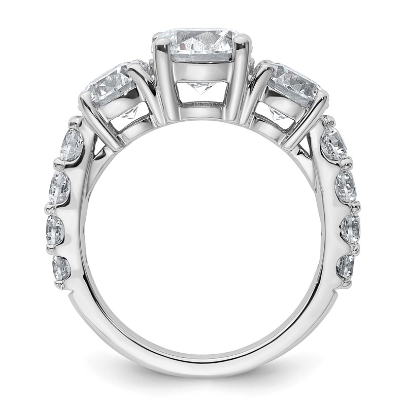True Origin 14k White Gold 4 carat Lab Grown Diamond VS D E F Complete Three Stone Ring