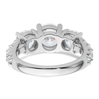 True Origin 14K White Gold 4 Carat Lab Grown Diamond VS+ F+ Complete Round Three Stone Ring view 5