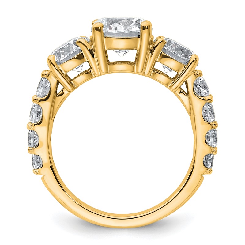True Origin 14k 4 carat Lab Grown Diamond VS D E F Complete Three Stone Ring