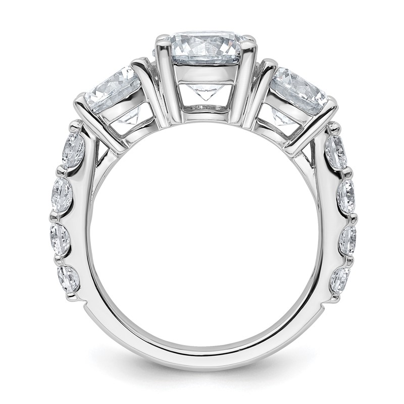 True Origin 14k White Gold 5 carat Lab Grown Diamond VS D E F Complete Three Stone Ring