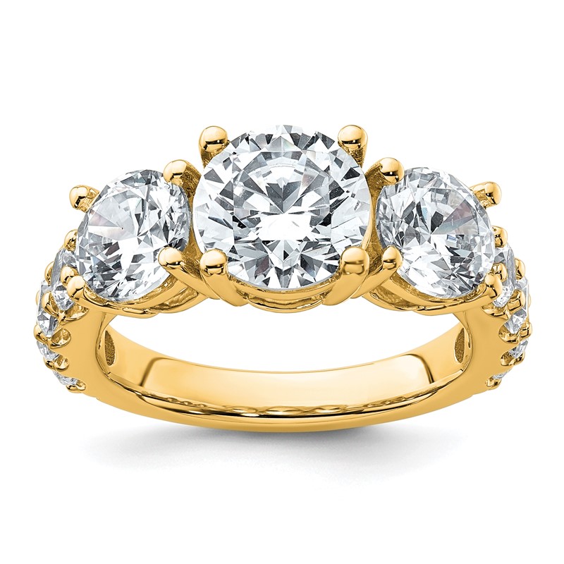 True Origin 14k 5 carat Lab Grown Diamond VS D E F Complete Three Stone Ring
