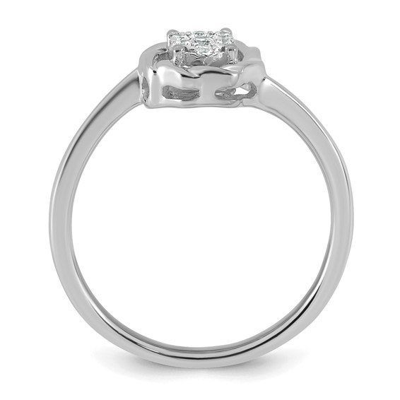 14k White Gold Complete Diamond Cluster Round Engagement Ring