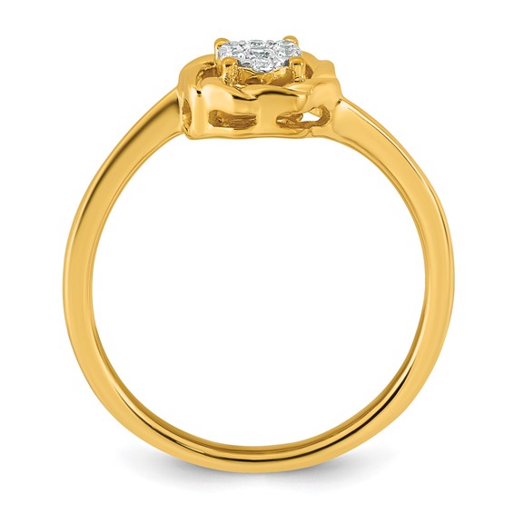 14k Complete Diamond Cluster Round Engagement Ring